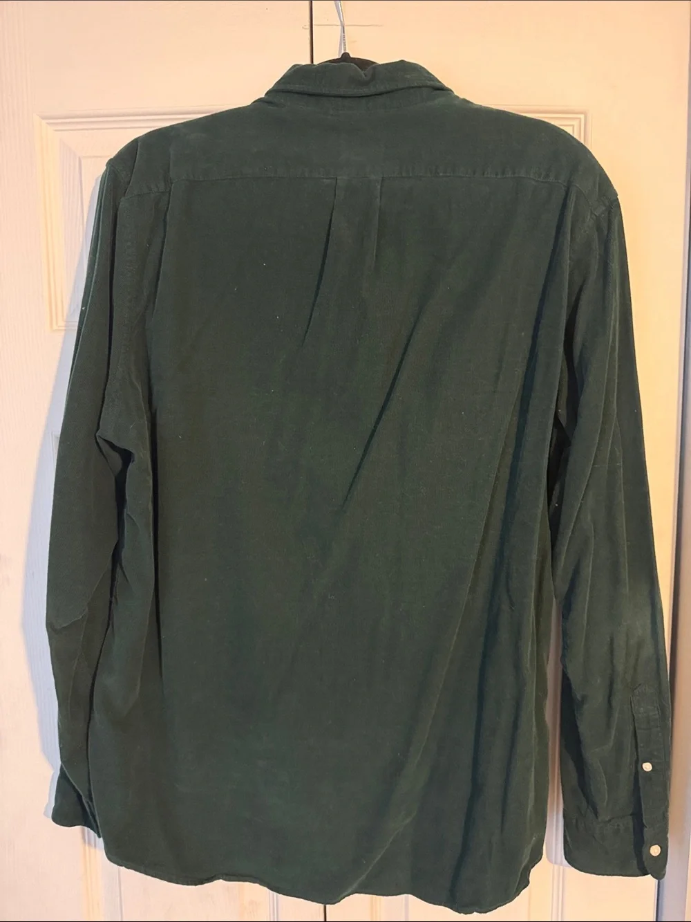 J. Crew Men's Dark Green Button-Down Corduroy Shirt